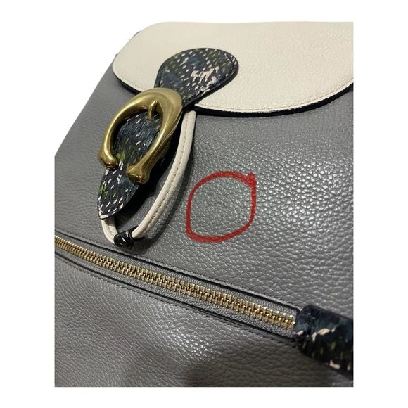 Coach Evie Backpack In Colorblock With Snakeskin Detail - Picture 12 of 12